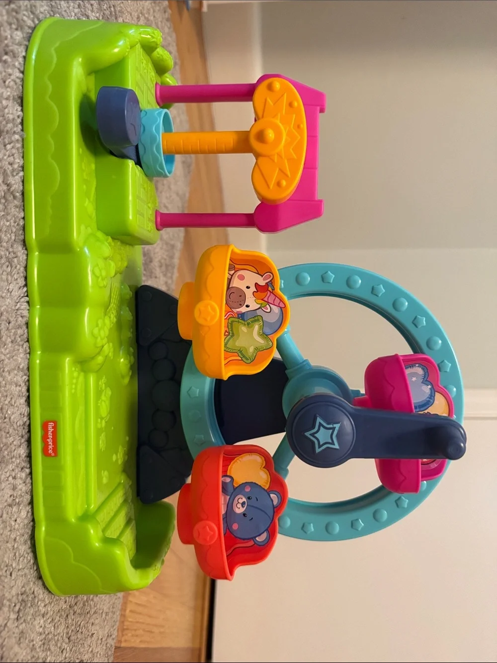 Fisher-Price Bright Teal, Pink, Orange and Red Ferris Wheel Activity Toy